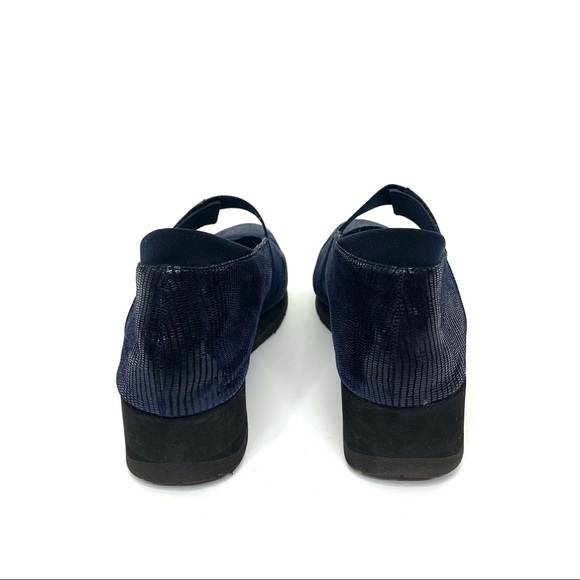 Thierry Rabotin Navy Blue & Black Mary Jane Wedge Heel Strappy Shoes Size 40 - Picture 4 of 12